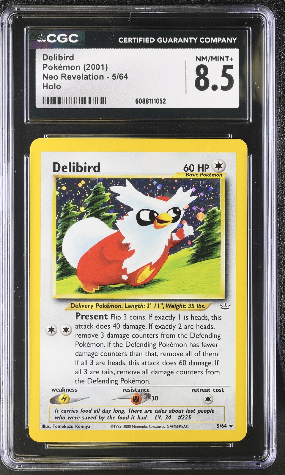 CGC 8.5 Delibird 2001 Neo Revelation 5/64 Holo Pokemon Card