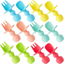 12 Pack Baby Utensils, Silicone Baby Spoons Self Feeding and Baby Forks, Toddler