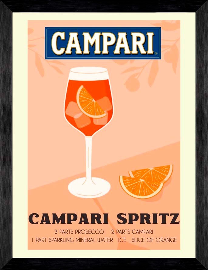 Poster poster advertising print aperitif Bitter Campari Milano 50x70 cm.