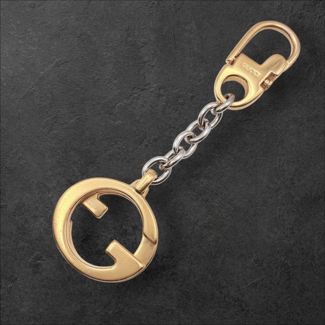 Gucci Interlocking Key Ring Gold Silver Metal 13c… - image 1