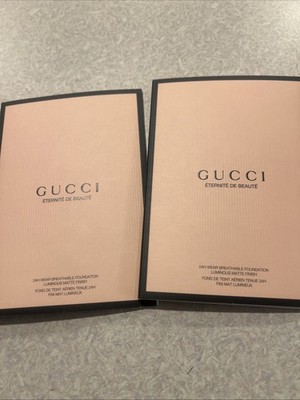 Gucci Eternite De Beaute 24H Luminous Matte Foundation 4 Shade Sample Cards 2X