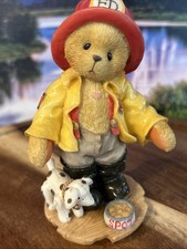    Enesco Cherished Teddies Kurtis D Claw 1996 Members Only Figurine Firefighter
