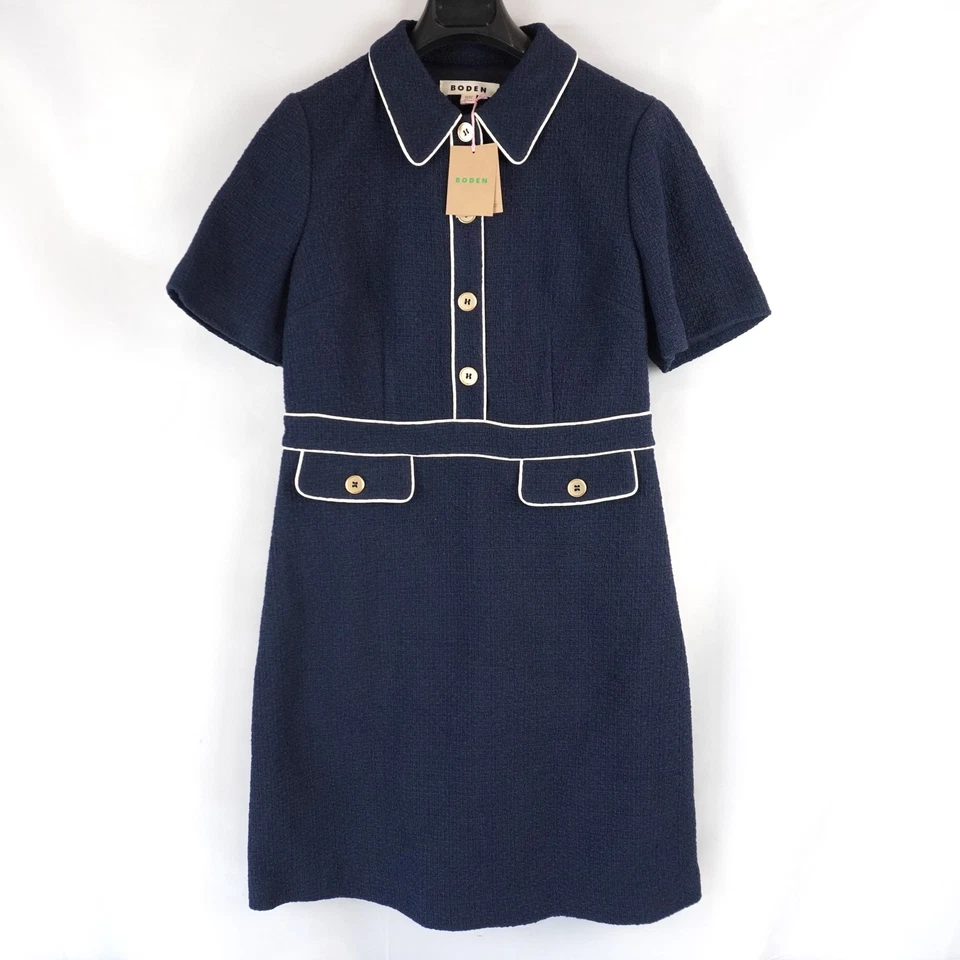 Vestido de manga corta Boden Eda de mezcla de algodón en azul marino - para mujer talla US 8