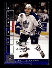 524. promo . #141 yanic perreault . show sportsfest chicago 2002 . BLUE /10 .PWE