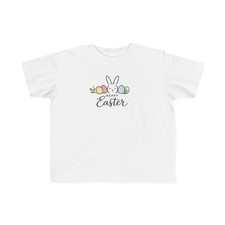 Easter kids shirt  Happy Easter bunny and eggs Toddler Tee