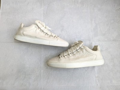 Balenciaga Arena White Men 12 45 Leather Low Top Sneakers Shoes