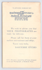 1921 Daguerre Studio Postal Card Chicago IL Portrait Photography Notice