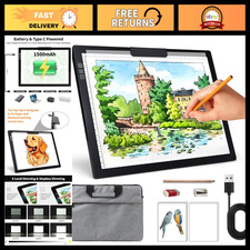 Rechargeable A4 Light Box with Case, LED Light Pad, 6 Brightness Levels, Tracing