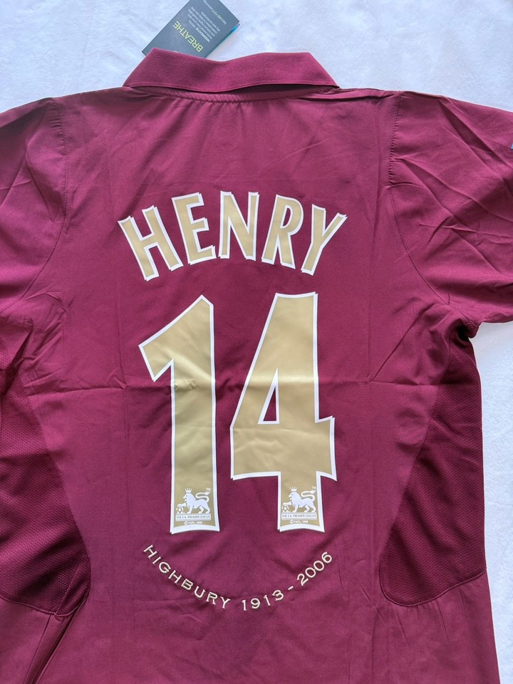 Arsenal 2005/06 Highbury Home Jersey Henry #14 BNWT O2 Premier League ...