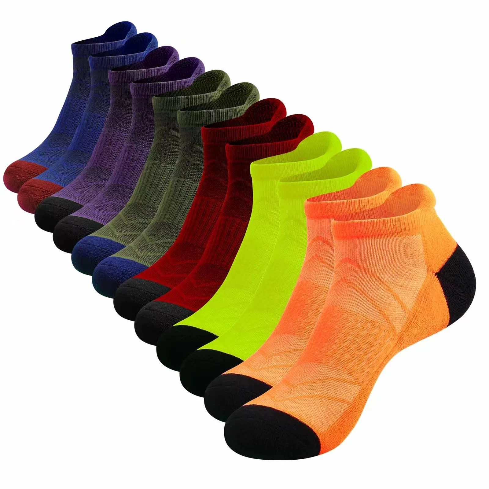 Mens Ankle Athletic Running Tab Socks for Men 6 Pairs Low Cut Sports Workout ...