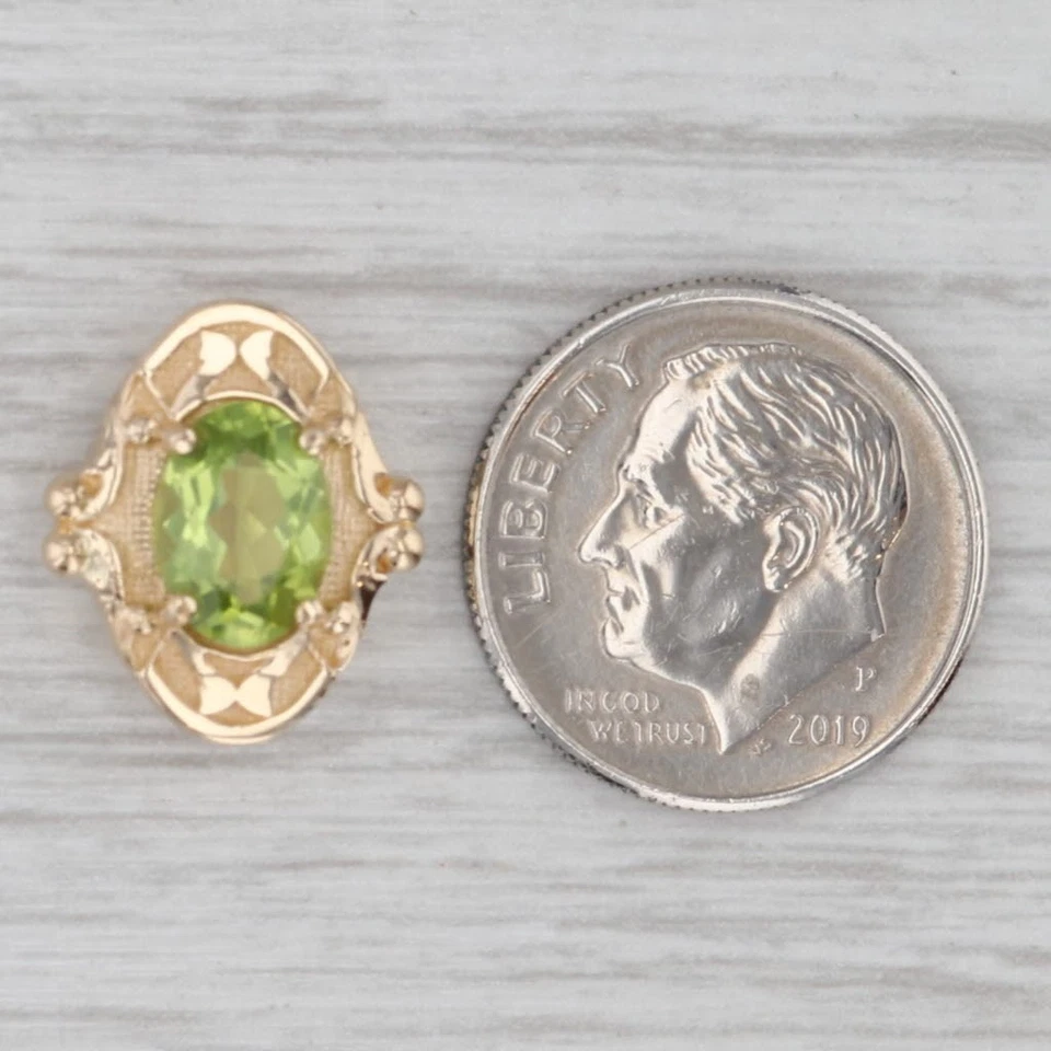 1.27ct Peridot Solitaire Slide Bracelet Charm 14k Yellow Gold Richard Glatter - Image 4 of 4