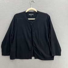 Jones New York Cardigan Cardigan Womens XL Black Open Classic Crew Neck Knit