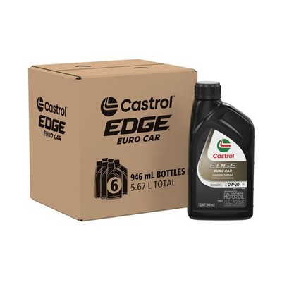 Castrol EDGE Euro Car 0W-20 M Full Synthetic Motor Oil, Case of 6-1 Qt Bottles