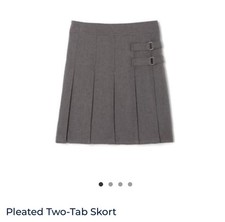 French Toast Girls Pleated 2-Tab Waist Heather Gray School Skirt Size 16