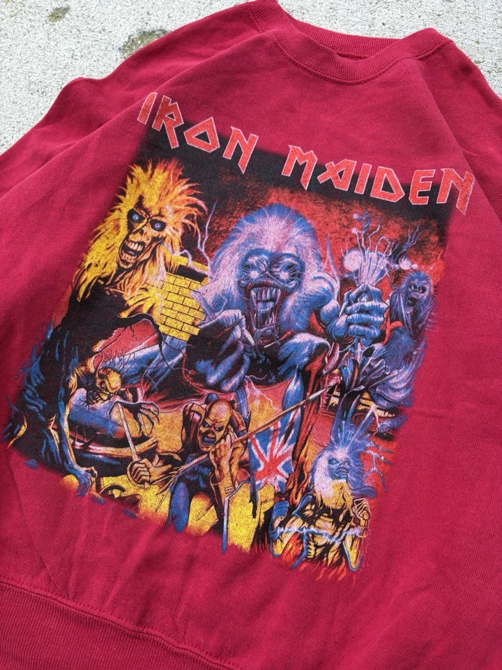 Raro cuello redondo Iron Maiden vintage de los años 80 - talla grande para mujer Foto 3 de 4