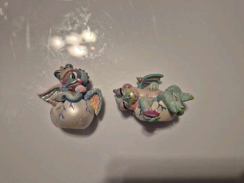 Rare Franklin Mint Mood Dragons Nappy & Comfy & Cozy numbered set figurine READ