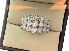 2.75 cttw. 3 Row Designer Natural Diamond 14K...