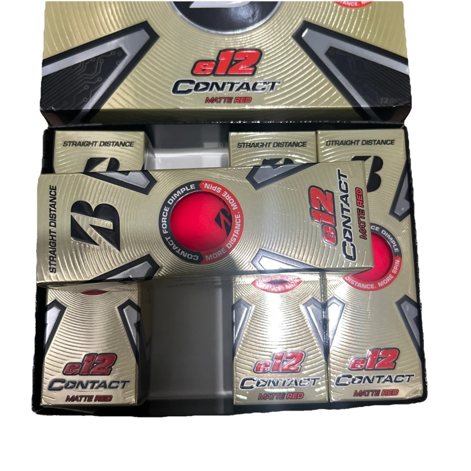 PELOTAS DE GOLF BRIDGESTONE 2025 e12 CONTACTO / PAQUETE DE DOCENAS / OFERTAS DE COMPRA MÚLTIPLE / ROJAS Foto 4 de 4