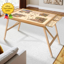 1500 Piece Puzzle Table with Legs Folding Board with Drawers Wooden Jigsaw Table