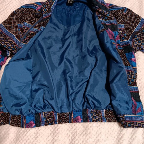 Vintage FUDA International 100% Silk Bomber Jacket Size PP Maximalist 90's 80's - Picture 11 of 13