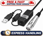 USB to XLR Female Microphone Cable 10FT Mic Link Converter Adapter Cord 16Bit