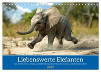 Liebenswerte Elefanten (Wandkalender 2027 Din A4 Quer), Calvendo Monatskalender