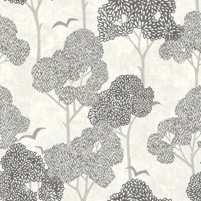 FD26541_Hannah Tree Design Charcoal Grey Fine Decor Wallpaper