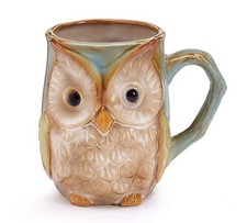 Burton  Burton 9730074 Mug Owl Coloring Printed on Surface, 4 1/4" H  4 3/4...