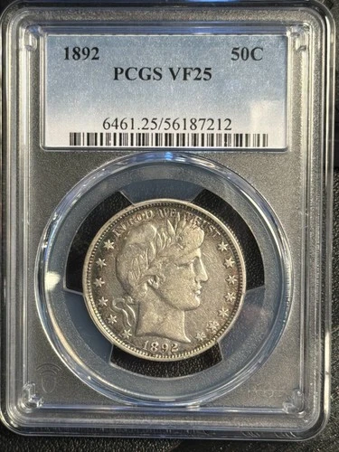 1892 Barber Half Dollar PCGS VF-25