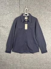 The Normal Brand Shirt Mens Large Navy Knit Workman Button Up Long Sleeve Casual