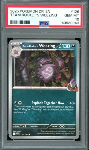 PSA 10 GEM MINT - Team Rocket's Weezing #126 S&V Destined Rivals Non-Holo