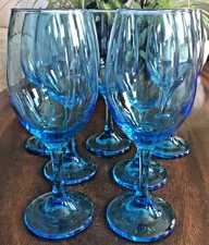 Rioja Aqua Blue By Cristar Water Wine Goblet 12 Oz  9 Available Sold Separate