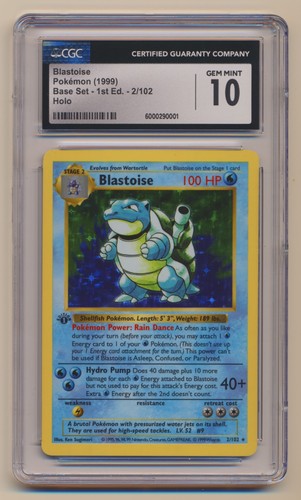 Blastoise (1st Edition) graded CGC 10 for sale on eBay