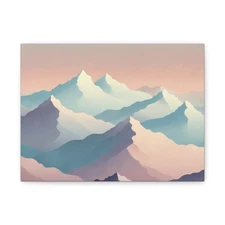 Pastel Mountain Landscape Canvas | Stretched Canvas