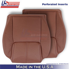 2006-2009 For Jeep Commander Leather Perf. Front Bottom Seat Covers Saddle Brown