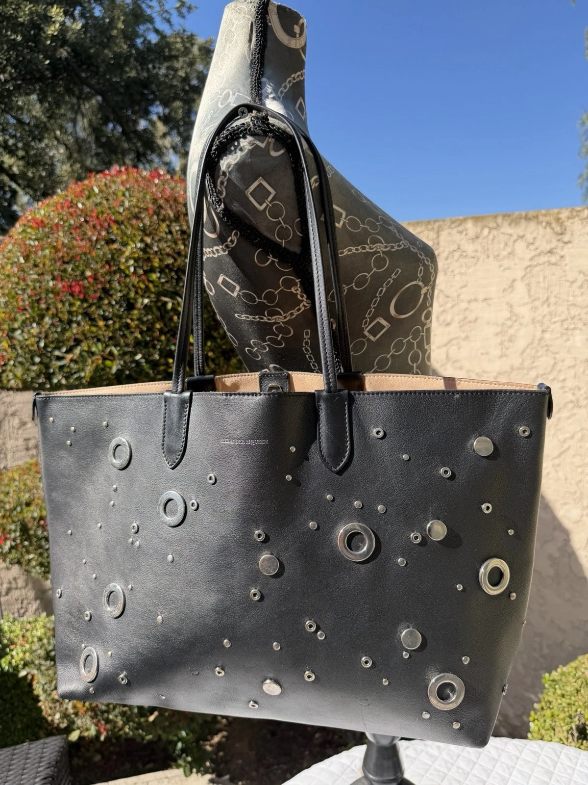 Alexander McQueen — *worn Lining Soiled & Stained Needs TLC* Alexander McQueen Grommet Studded Tote