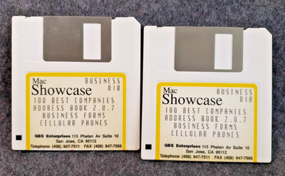 Mac Showcase Business 018 Floppy for Vintage Mac software 2 floppies ....(C19B2)