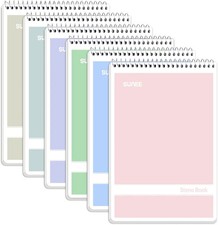 SUNEE Steno Pads 6x9 6 Pack, Gregg Rule, 60 Sheets, 6 Assorted Color Spiral Note