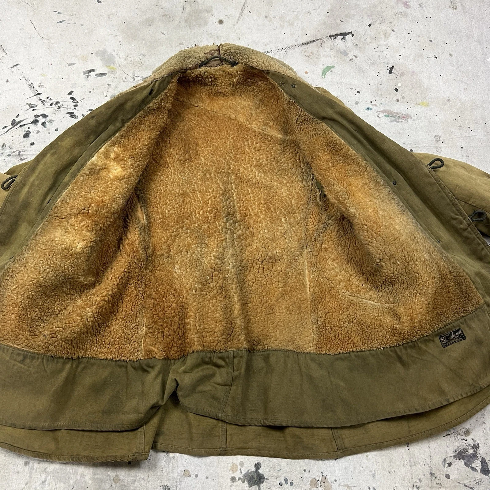 Vintage 30s 40s Shanhouse Make Barnstormer Jacket Coat Sherpa Lined Mens Small - product detail image 3
