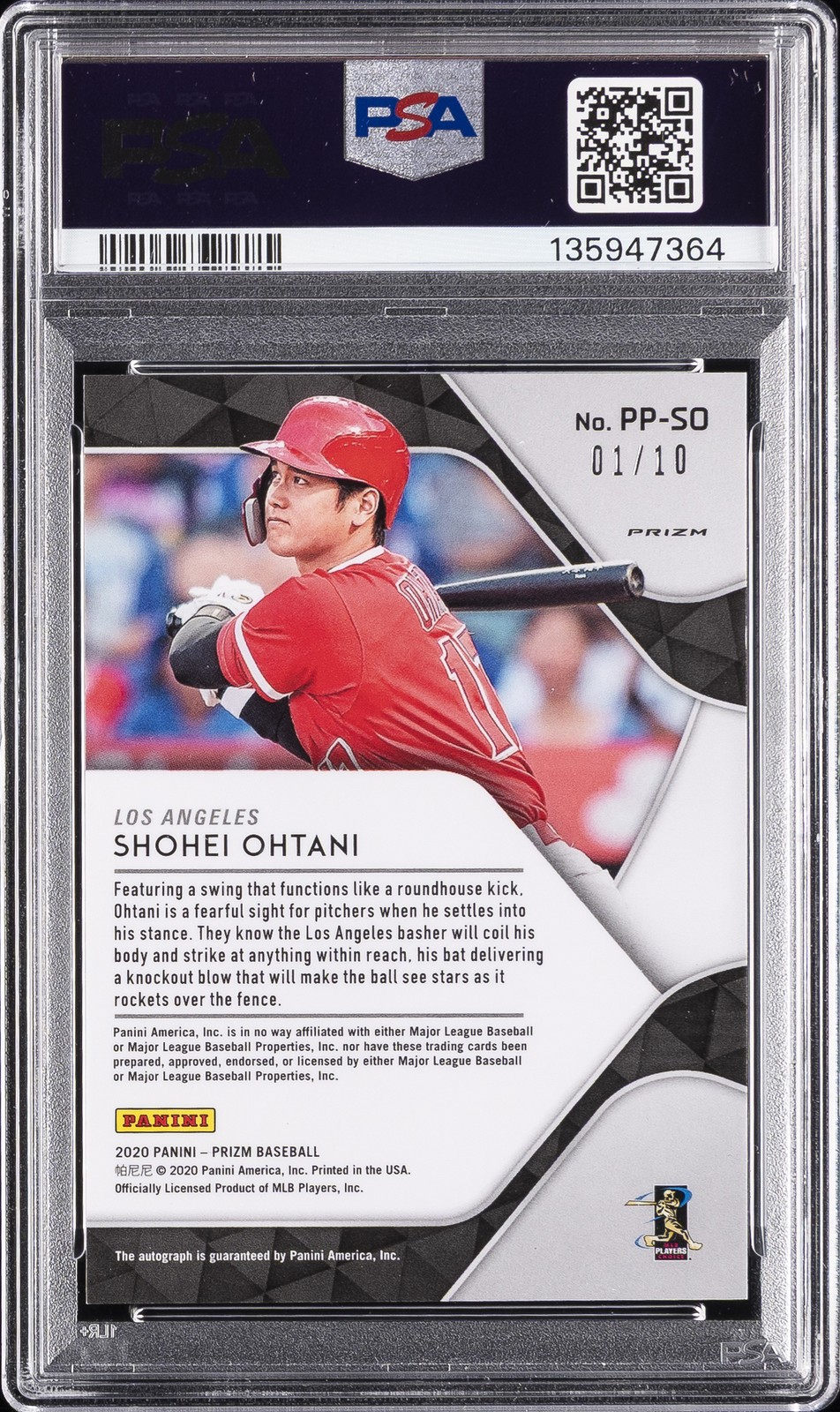 2020 PANINI PRIZM PRO PENMANSHIP GOLD PRIZM SHOHEI OHTANI 1/10 PSA 8 AUTO 9 view 2