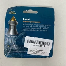 H&N Sport Hornet .177 Cal 9.57gr Pointed Pellets, Brass Tip, 225ct (Gray)