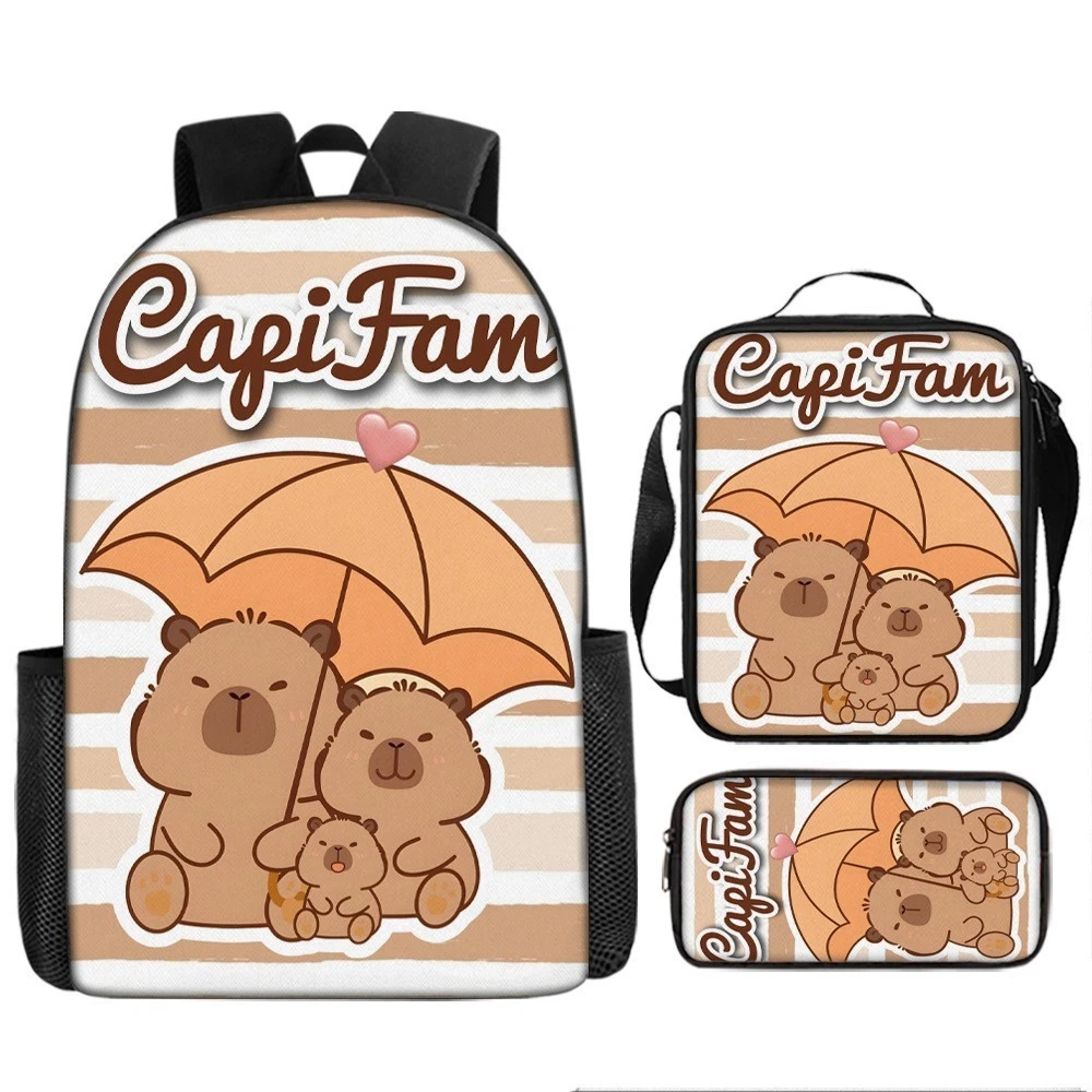 Capybara Backpack Set, School Bag for Kids
