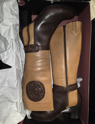 Girotti Elegant Boots 1654 Women s Leather Knee-High Riding 10.5 (41) NWB