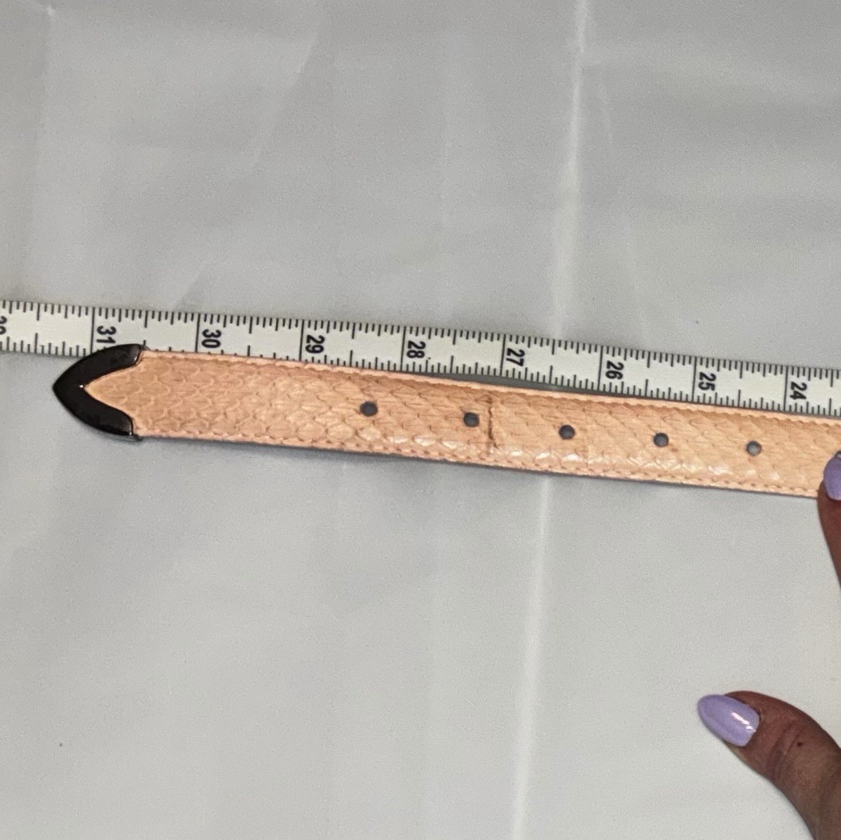 The Ritz Pink Genuine Snake Skin Belt - Women