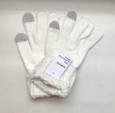 New Sonoma Gloves Women  s Ivory White Cuffed Supercozy Knit Casual Winter Preppy