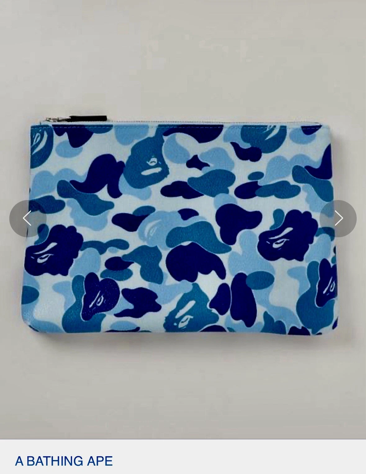 A BATHING APE (BAPE) Borsa borsa borsa da donna A Bathing Ape ABC tela pochette blu mimetica