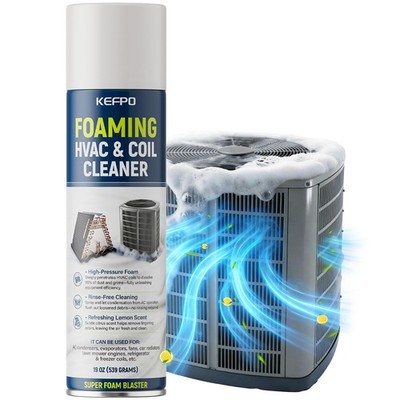 HeavyDuty AC Coil Cleaner Foam Spray No Rinse Evaporator Condenser 19 oz for HV