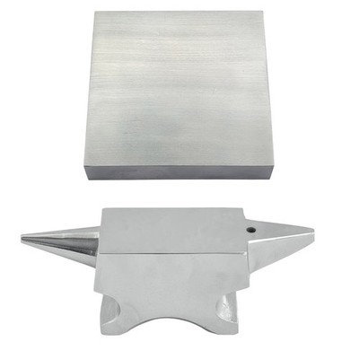 Set of 2 Horn Anvil & Steel Bench Block, Jewelry Flattening and Shaping Tools