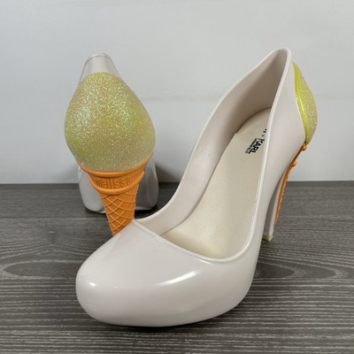 Melissa X Karl Lagerfeld Ice Cream Heels | Off White | Größe UK 5 EUR 38 Original