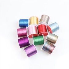 2 Spool Metallic Tinsel Cord Thread Beading Braided String Craft Jewelry